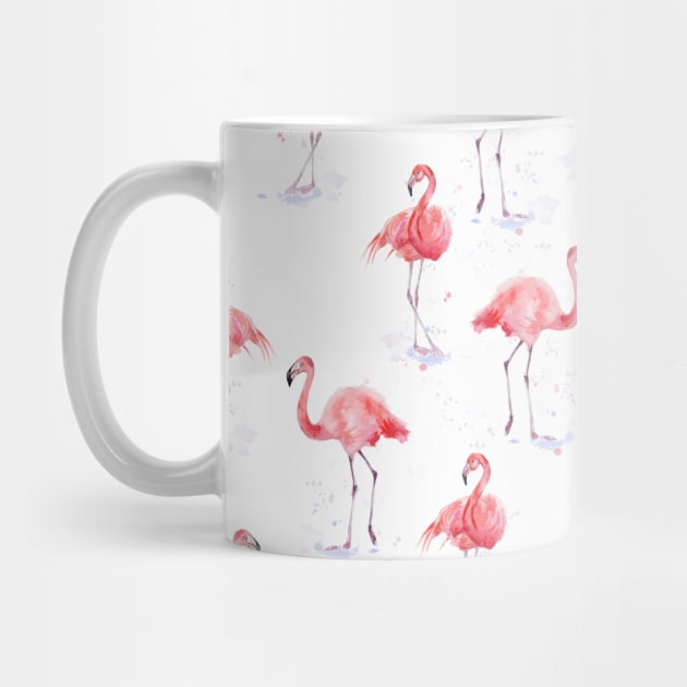 Elegant Pink Flamingo Pattern by in_pictures